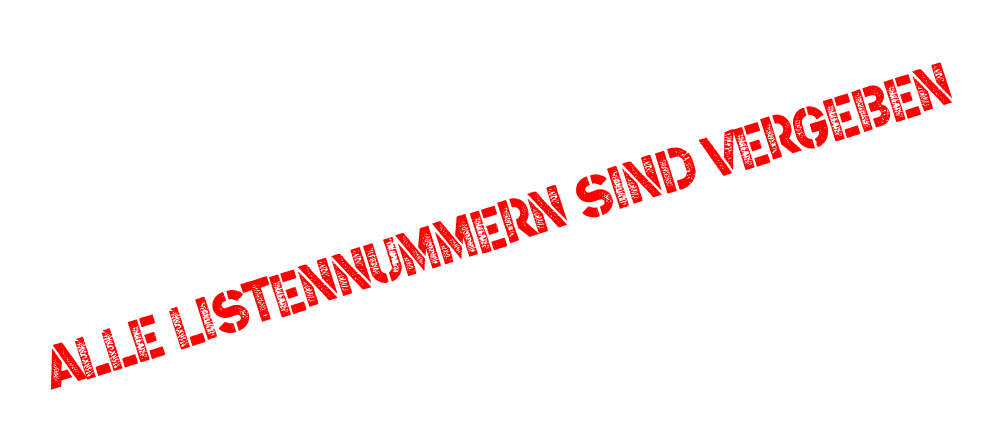 Alle Listennummern sind vergeben